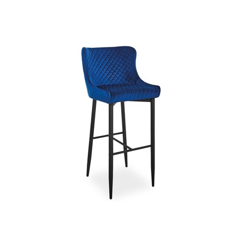 Barová židle COLIN B H-1 černá/modrá SIGNAL