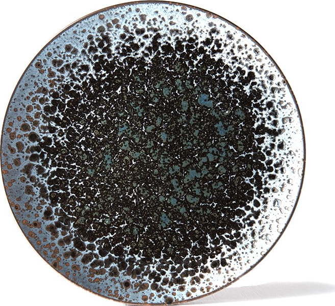 Černo-šedý keramický talíř MIJ Pearl