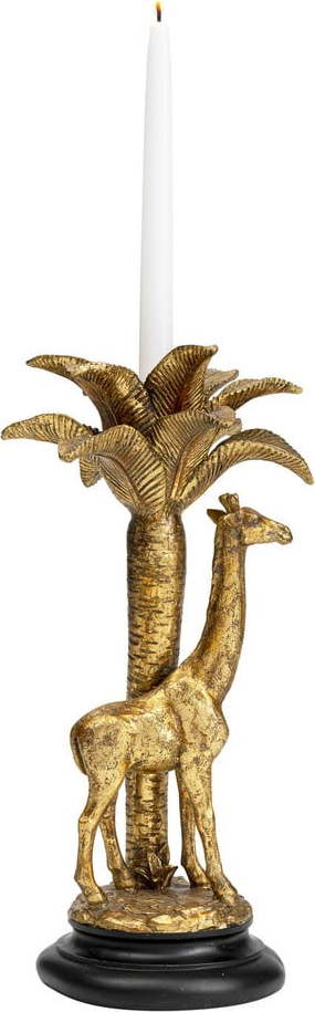 Dekorativní svícen ve zlaté barvě Kare Design Giraffe Palm Tree