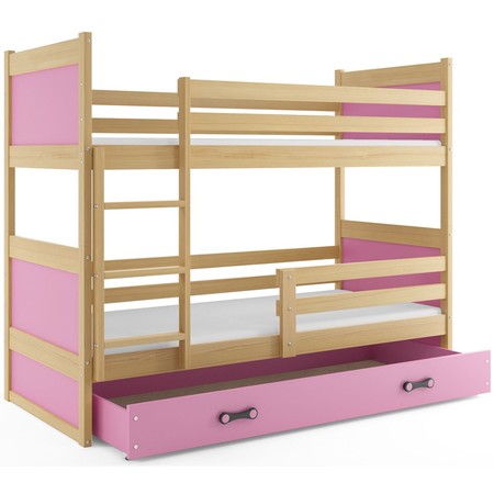 Dětská patrová postel RICO 200x90 cm Borovice Ružové BMS