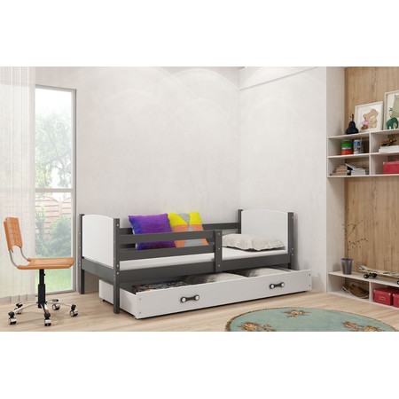 Dětská postel TAMI 190x80 Bílá Borovice BMS