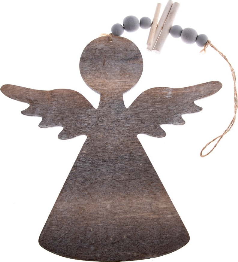 Dřevěná závěsná ozdoba ve tvaru anděla Dakls