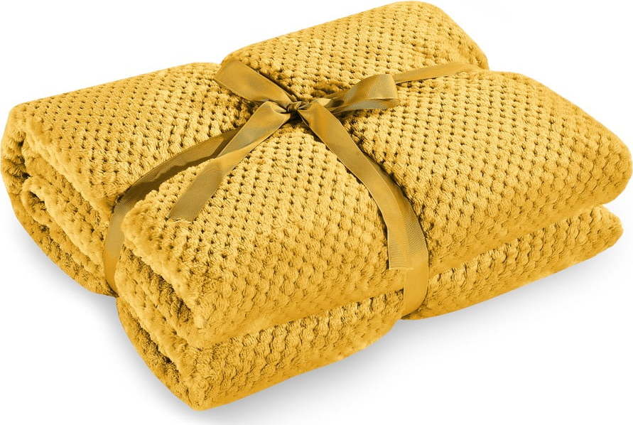 Hořčicově žlutá deka z mikrovlákna DecoKing Henry