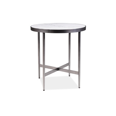 Konferenční stolek DOLORES C bílý mramor/šedá SIGNAL