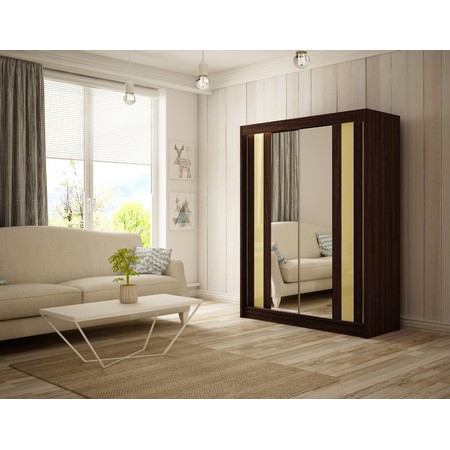 Kvalitní Šatní Skříň Como 120 cm Vanilka Wenge Furniture