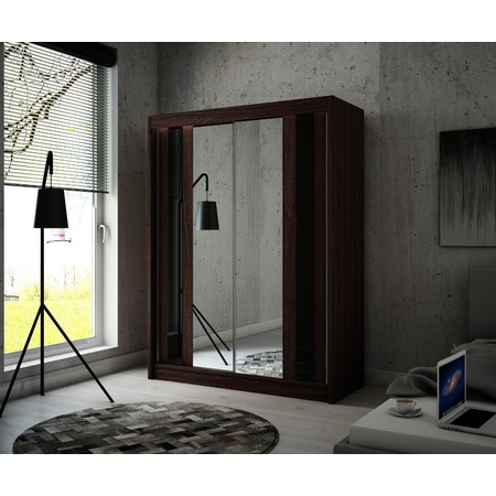 Kvalitní Šatní Skříň Como 150 cm Černá Wenge Furniture