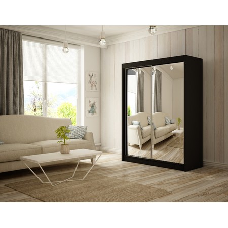 Kvalitní Šatní Skříň Homa 200 cm Černý mat Furniture