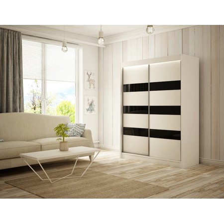 Kvalitní Šatní Skříň Solit 150 cm Bílý Mat Furniture