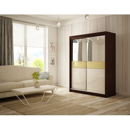 Kvalitní Šatní Skříň Tito 120 cm Vanilka Wenge Furniture