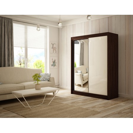 Kvalitní Šatní Skříň Velis 120 cm Wenge Bílá Furniture