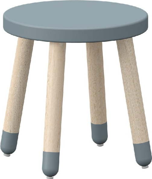 Modrá dětská stolička s nohami z jasanového dřeva Flexa Dots