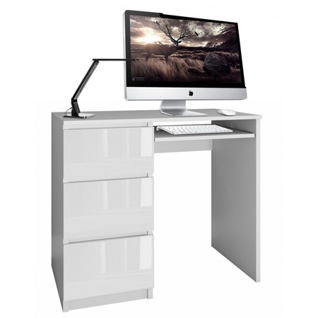Počítačový stůl LIMA bílý lesk levá TOP Nábytek