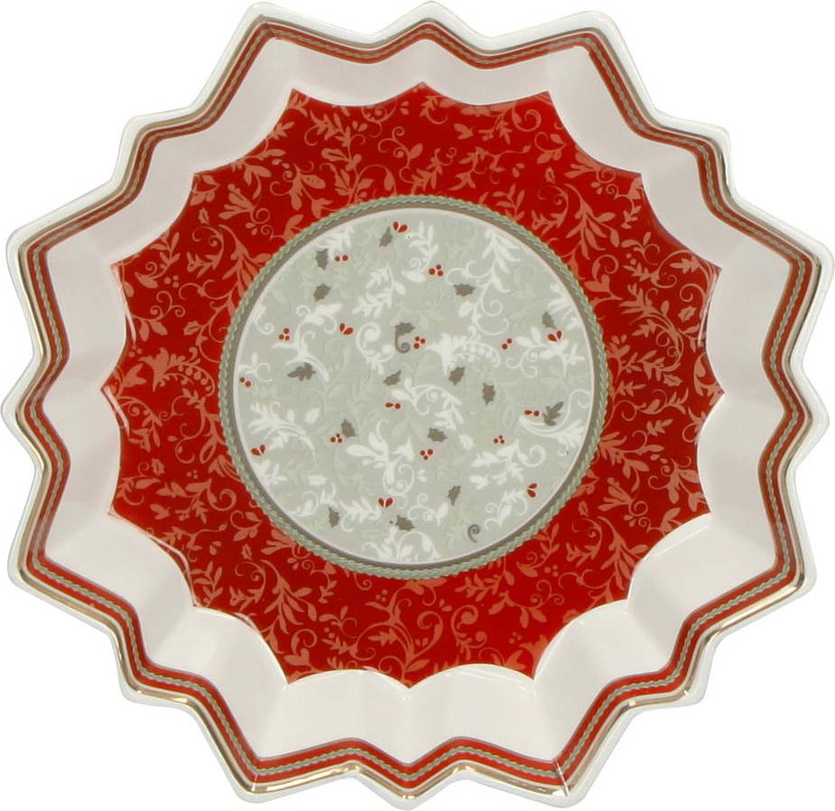 Porcelánový servírovací talíř s vánočním motivem Brandani Vassoio Stella Connubio