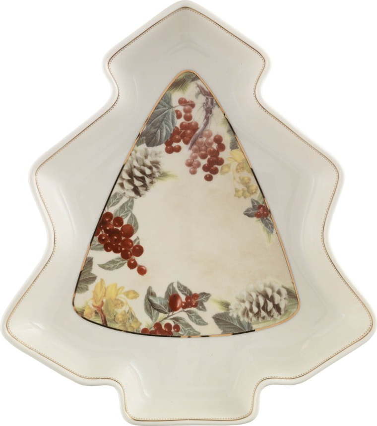 Porcelánový servírovací talíř ve tvaru stromečku Brandani Sottobosco