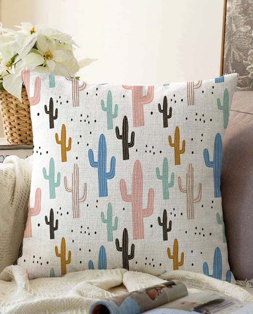 Povlak na polštář s příměsí bavlny Minimalist Cushion Covers Cacti