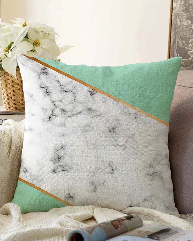 Povlak na polštář s příměsí bavlny Minimalist Cushion Covers Light Marble