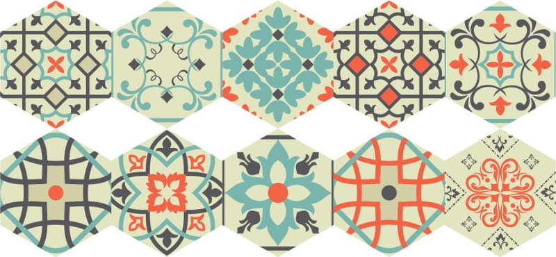 Sada 10 samolepek na podlahu Ambiance Floor Stickers Hexagons Lieva