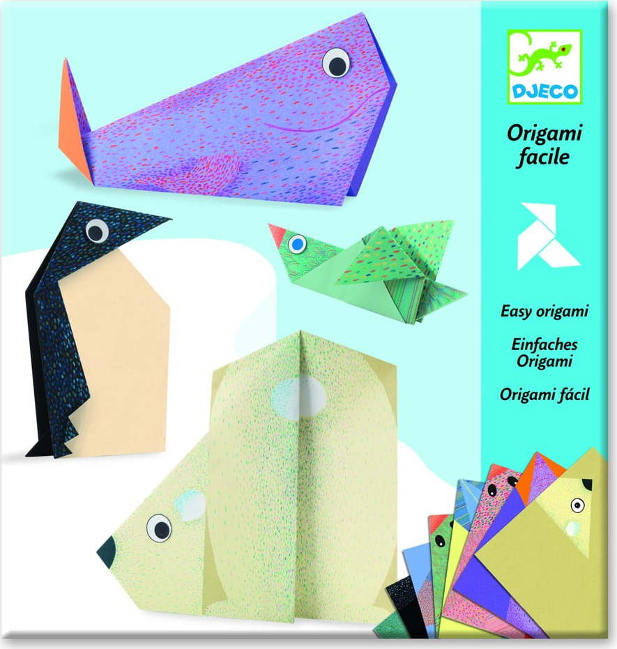 Sada 16 origami papírů s návodem Djeco Polar DJECO