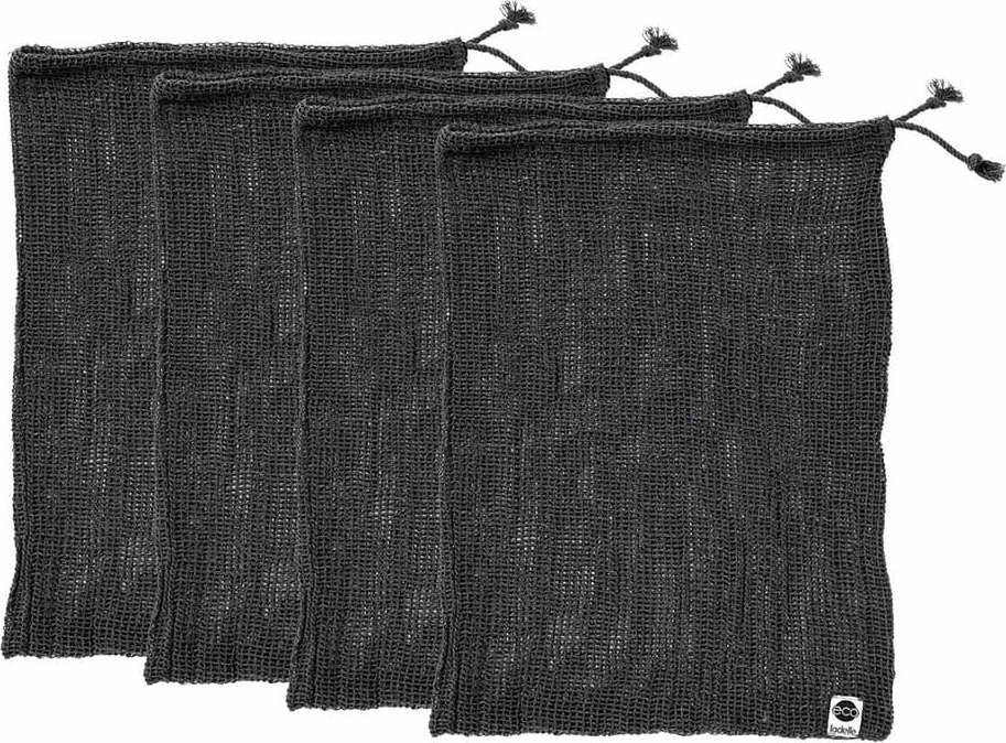 Sada 4 černých svačinových sáčků z recyklované bavlny Ladelle Eco