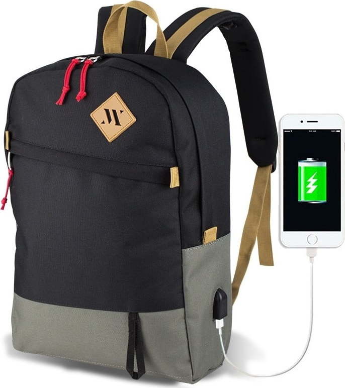 Šedo-černý batoh s USB portem My Valice FREEDOM Smart Bag Myvalice