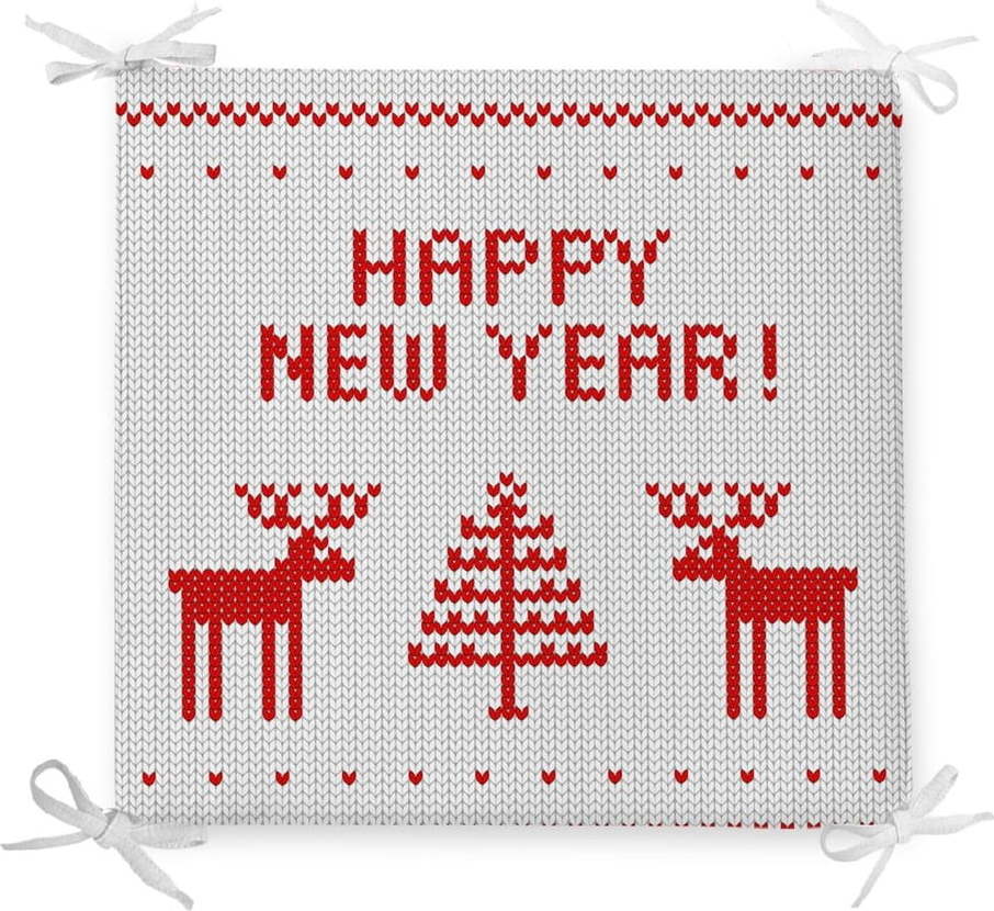 Vánoční podsedák s příměsí bavlny Minimalist Cushion Covers Happy