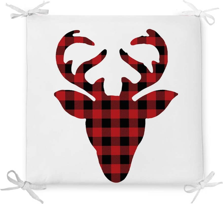 Vánoční podsedák s příměsí bavlny Minimalist Cushion Covers Rudolph