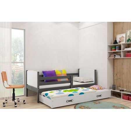 Výsuvná dětská postel TAMI 190x80 cm Bílá Zelená BMS
