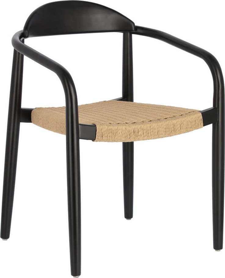 Béžovo-černá zahradní židle z eukalytového dřeva La Forma Glynis Kave Home