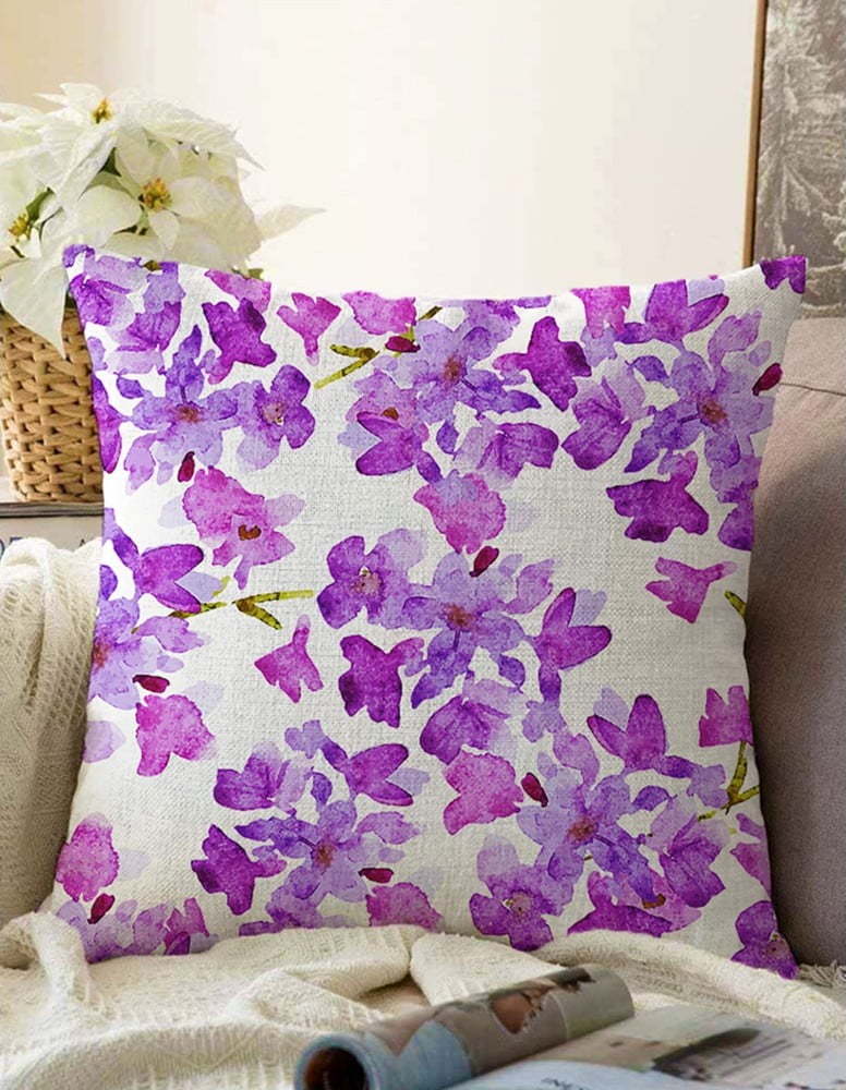 Béžovo-fialový povlak na polštář s příměsí bavlny Minimalist Cushion Covers Lilas