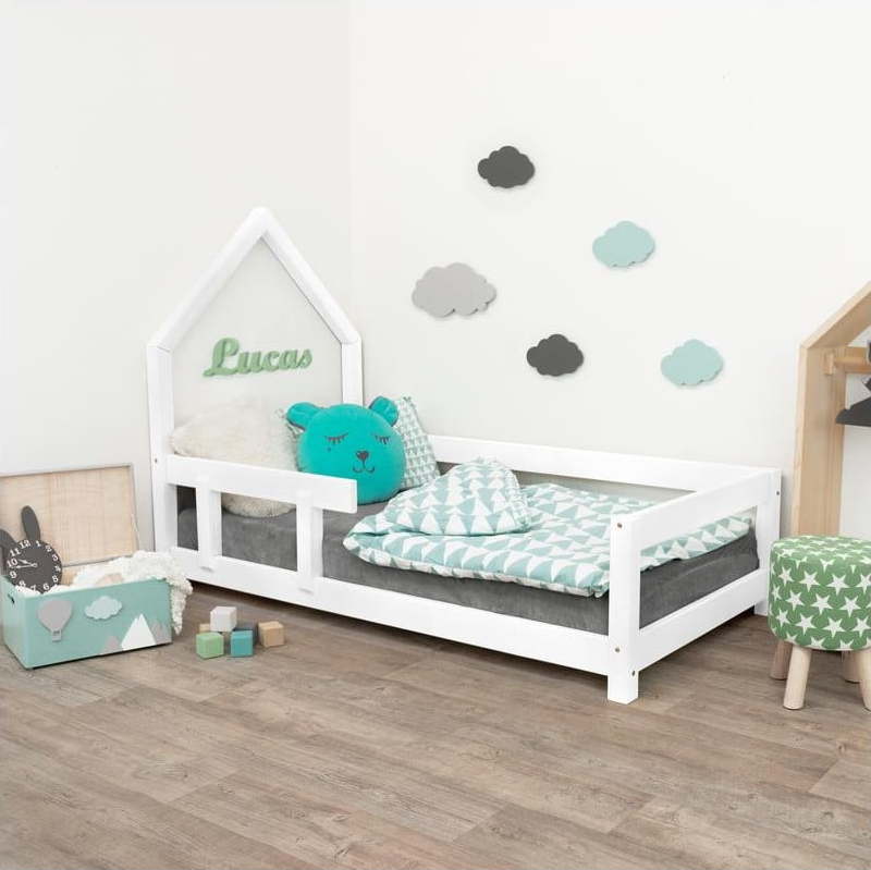 Bílá dřevěná dětská postel Benlemi Poppi