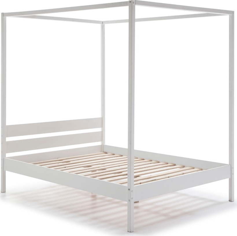 Bílá dřevěná postel Marckeric Dossel