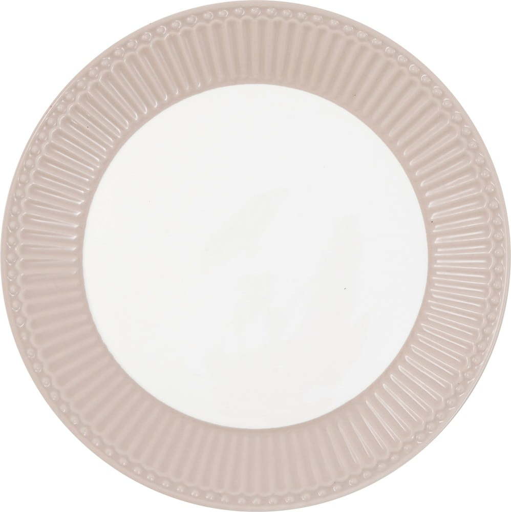 Bílo-růžový keramický talíř Green Gate Alice
