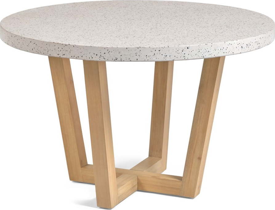 Bílý zahradní stůl s deskou z kamene La Forma Shanelle