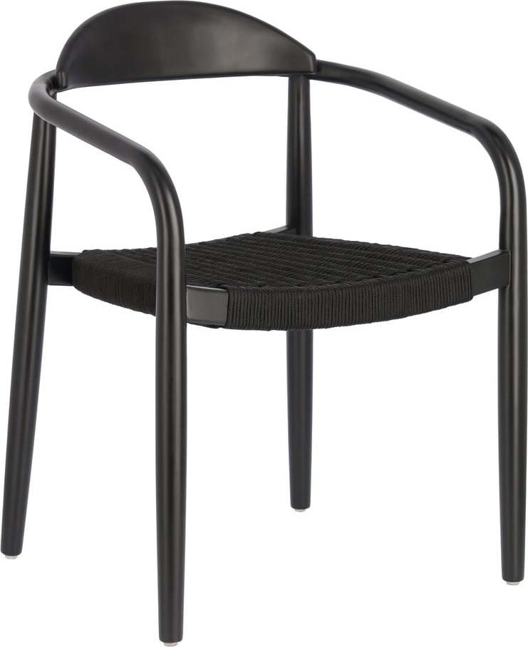 Černá zahradní židle z eukalytového dřeva La Forma Glynis Kave Home