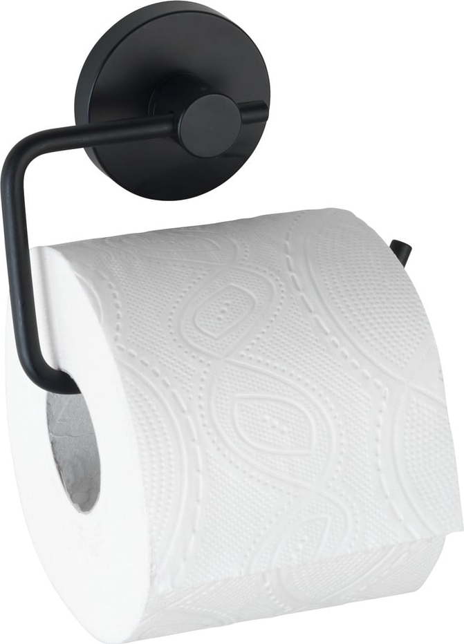 Černý držák na toaletní papír Wenko Vacuum-Loc® Milazzo WENKO