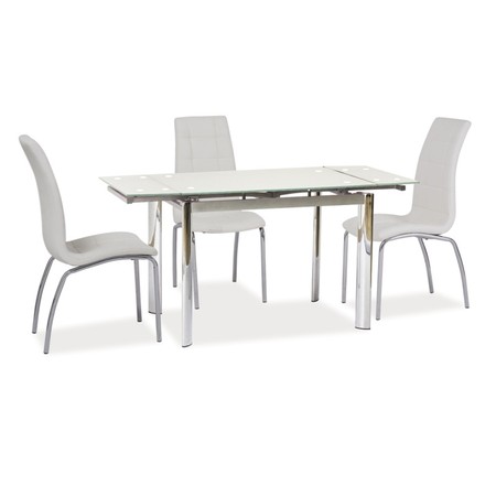Jídelní stůl GD-019 100(150)x70 cm - bílá/chrom SIGNAL
