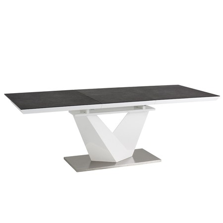 Jídelní stůl rozkládací ALARAS 160(220)x90 - černá/ bílá SIGNAL