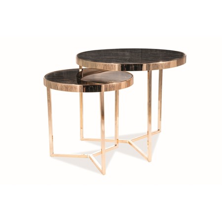 Konferenční stolek DELIA II - mramor/zlatá SIGNAL