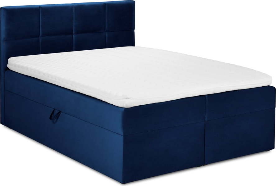 Modrá sametová dvoulůžková postel Mazzini Beds Mimicry