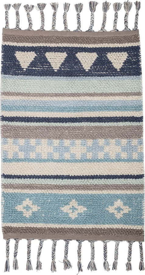 Modro-šedý dětský bavlněný koberec Bloomingville Mini Cool
