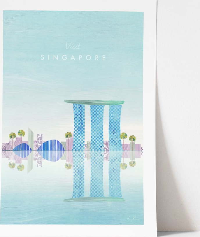 Plakát Travelposter Singapore