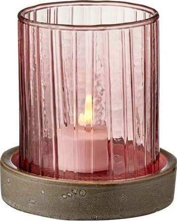 Růžová LED svíčka Bitz Hurricane