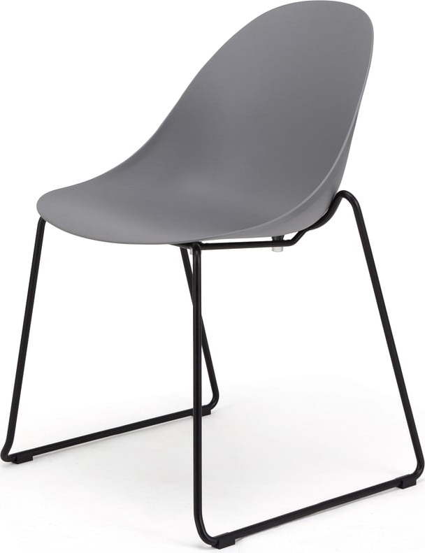 Sada 2 šedých jídelních židlí s černým podnožím Le Bonom Viva Le Bonom