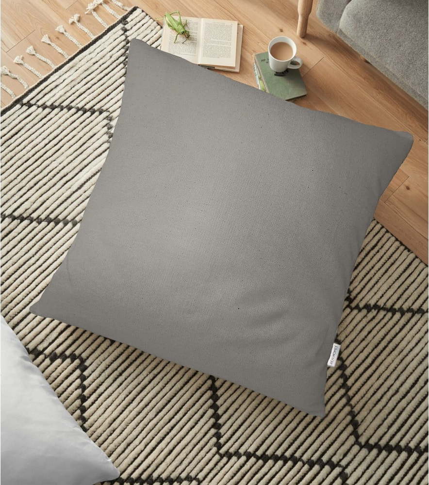 Šedý povlak na polštář s příměsí bavlny Minimalist Cushion Covers Fluffy