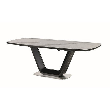 Stůl ARMANI 160(220)x90 - bílá/ černá SIGNAL