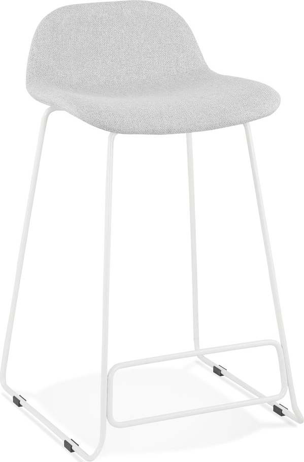 Světle šedá barová stolička s bílými nohami Kokoon Vancouver Mini