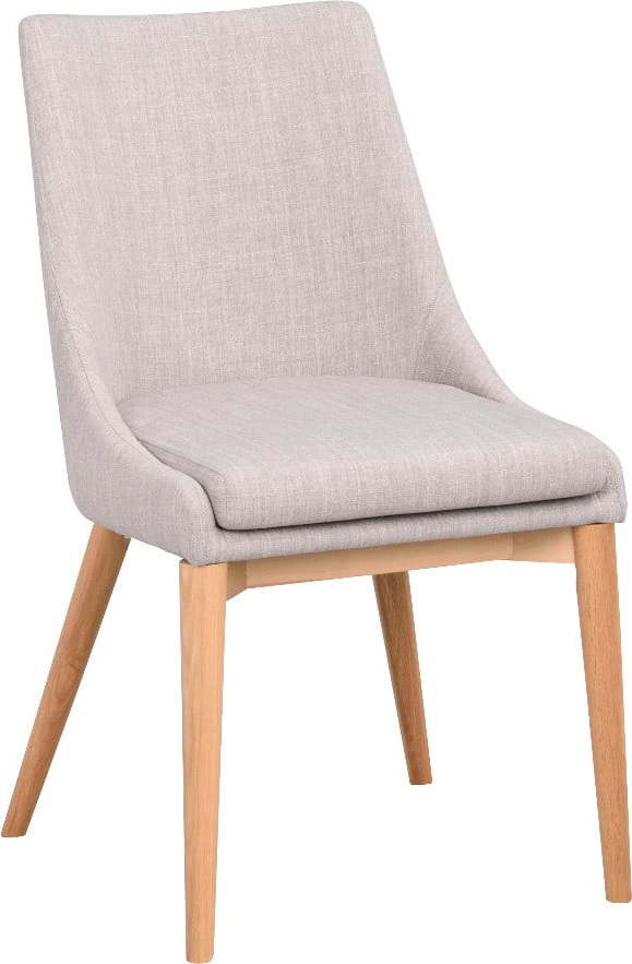 Světle šedá polstrovaná jídelní židle s hnědými nohami Rowico Bea Rowico