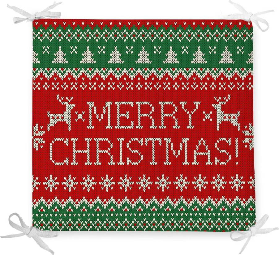 Vánoční podsedák s příměsí bavlny Minimalist Cushion Covers Merry