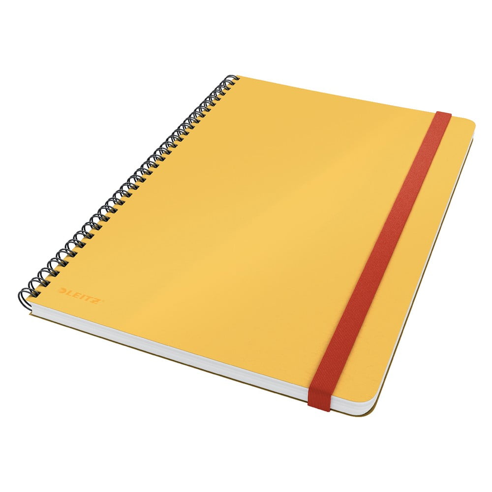 Žlutý kroužkový zápisník s hebkým povrchem Leitz