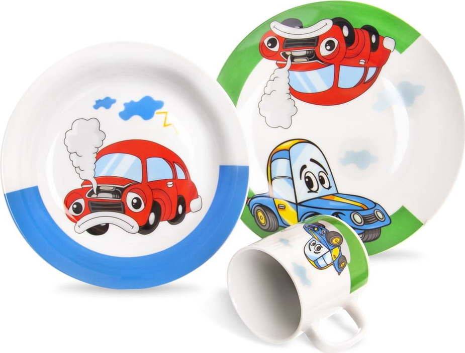 3dílný dětský porcelánový jídelní set Orion Cars Orion
